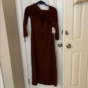 Tuckernuck Hyacinth House  Chocolate brown Off-Shoulder sweater Dress